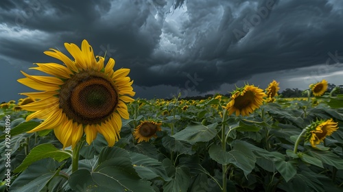 Dramatic Sunflowers in Stor...