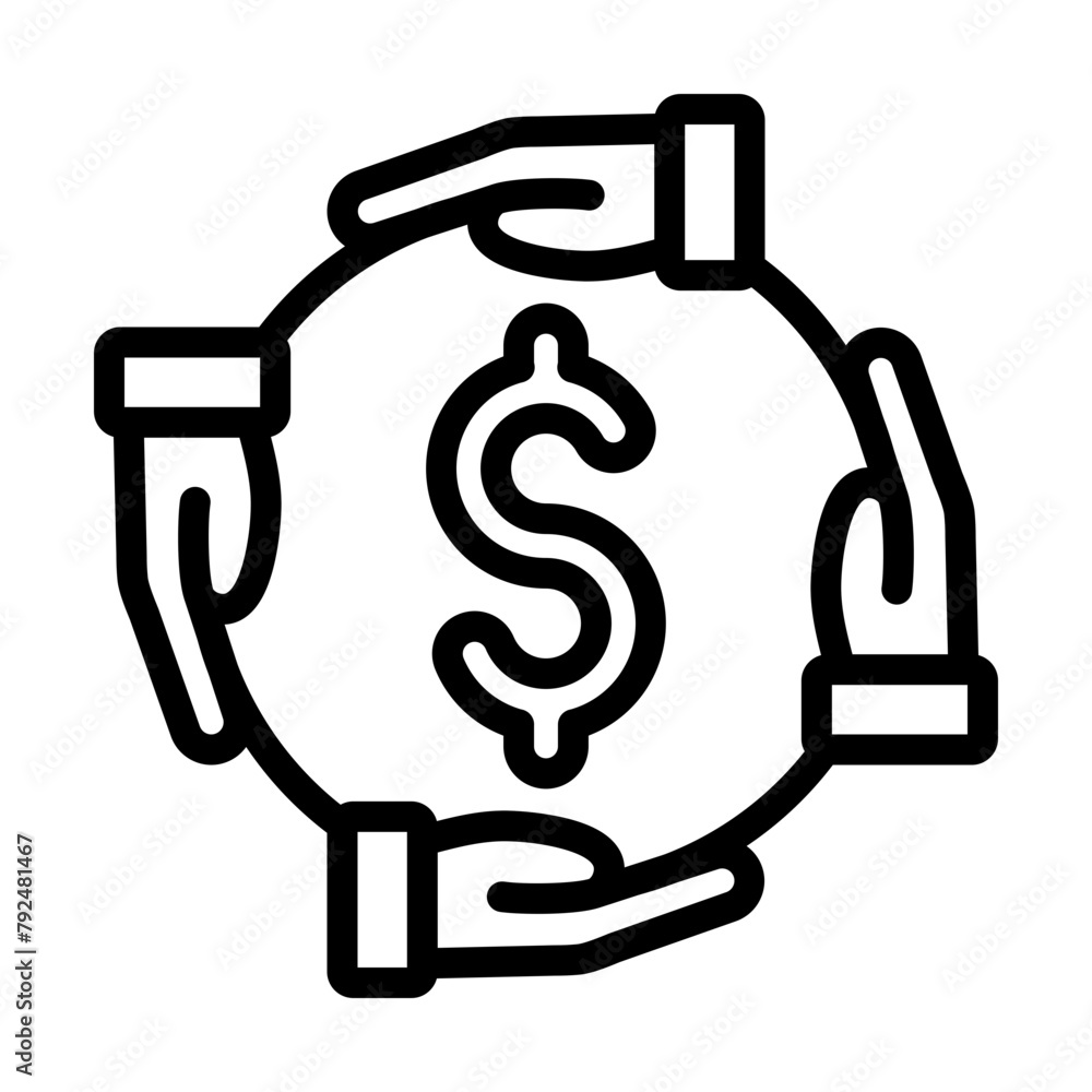 Mutual Funds Vector Line Icon Design Mutual Funds Vector Line Icon Design