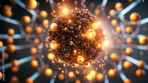 Atomic Particle. 3D Rendering Visualization photo