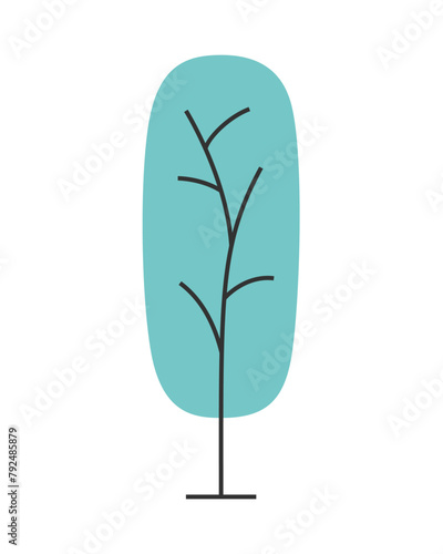 Tree sign in minimalistic style. Vector illustration	             