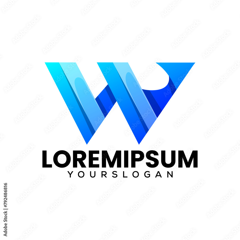 letter W gradient logo design letter W gradient logo design