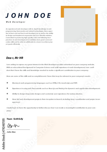 CV Resume Web Developer Template Design