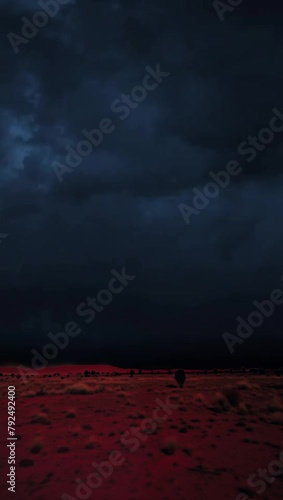 Desert storm nearing night - reworked generative AI