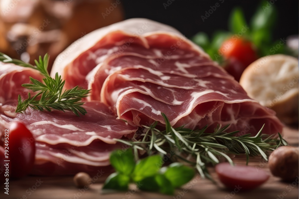 'italian ham salami herbs assortment bacon dish beef board breakfast closeup cookery cut cutting delicious dinner dried fat food fresh epicure herb ingredient meal meat mediterranean parsley pepper'