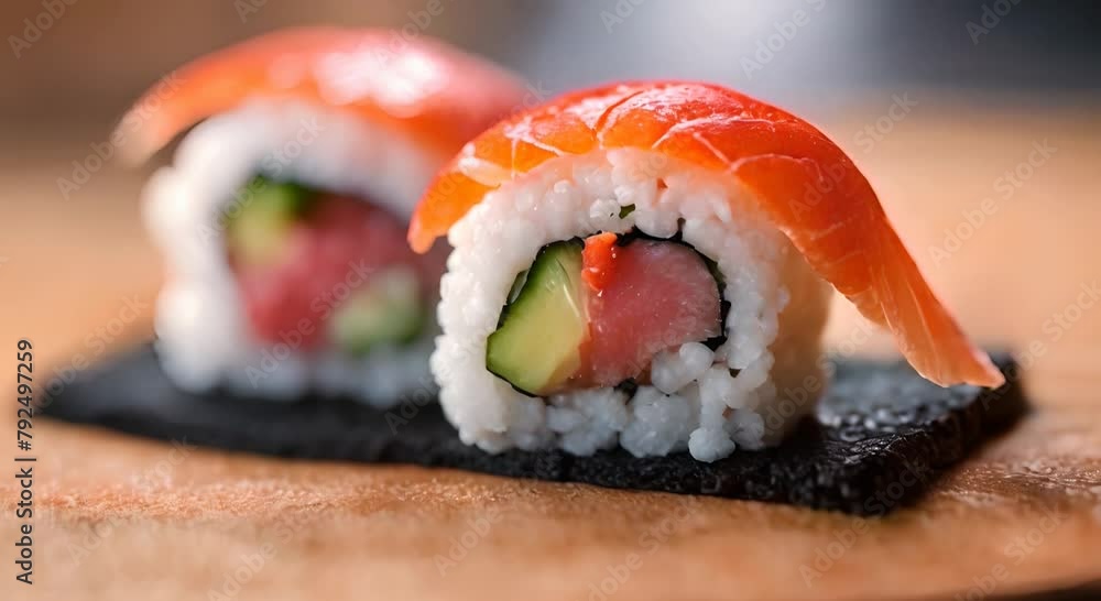 A Macro View of the Ingredients in Sushi Rolls
