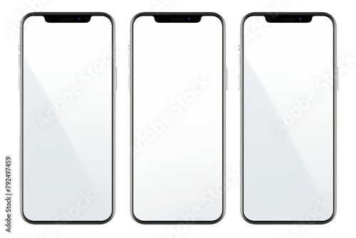 a smartphone white screen mobile, Isolated on transparent PNG background, Generative ai