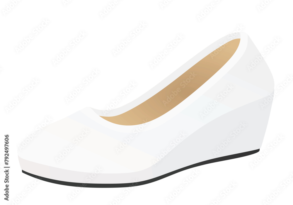 White platform shoe. vector illustration White platform shoe. vector illustration