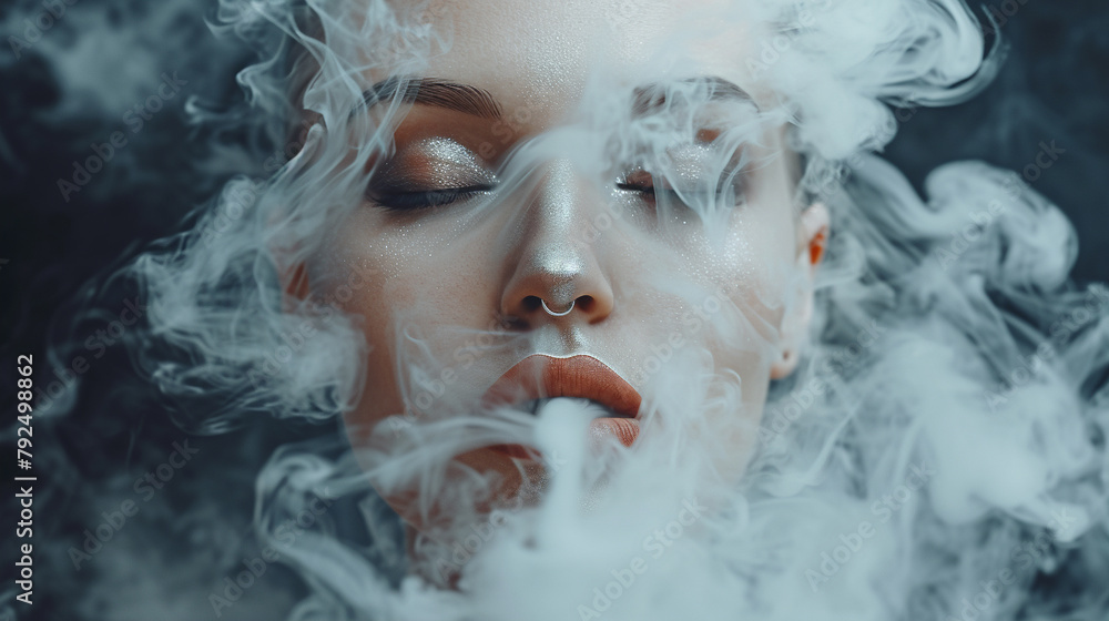 portrait of a person with a smoke portrait of a person with a smoke