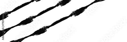 Realistic Rough Black Marker Brush Ink Line Stroke Set Isolated Collection. vector ilustration