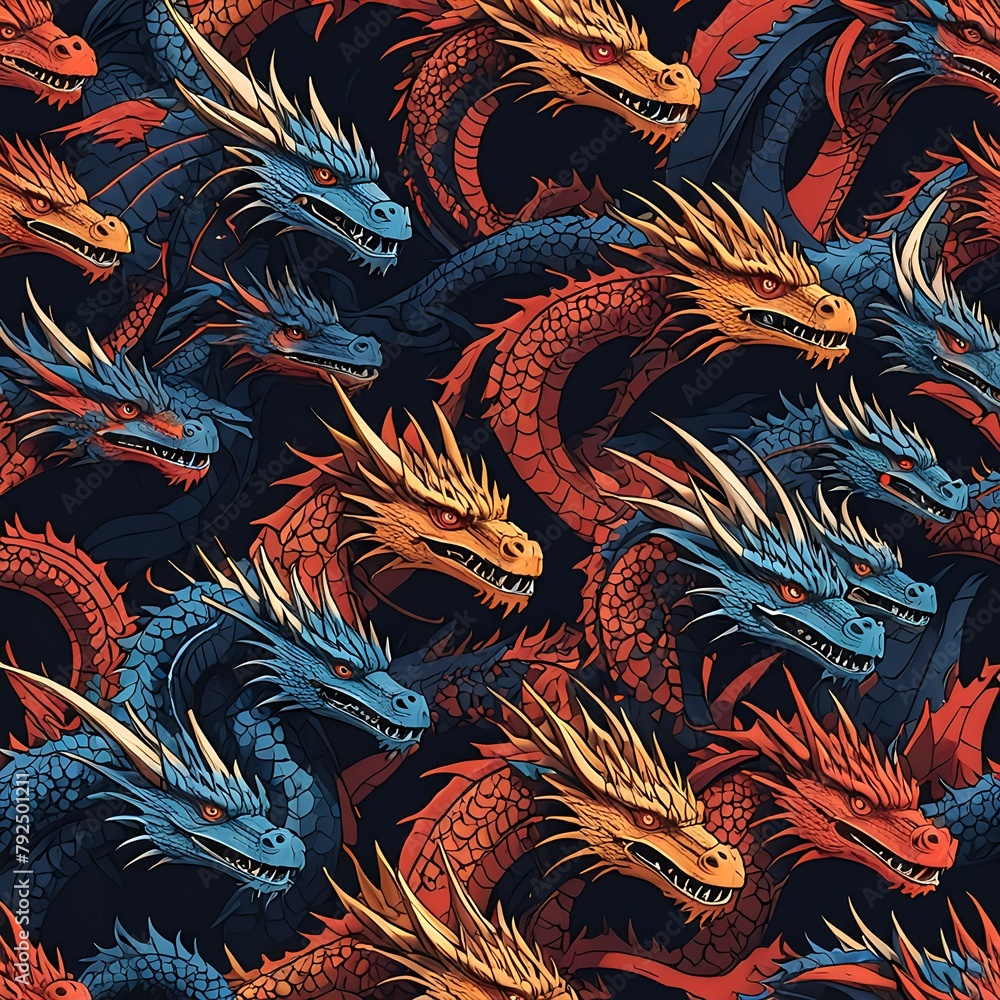 pattern with dragon
