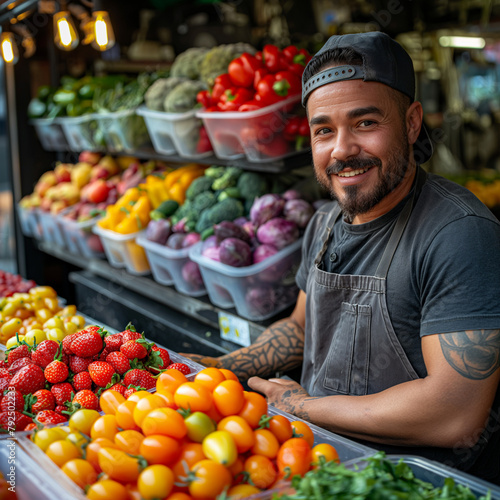 fresh produce being loaded into vacant food truck by chef ai technology