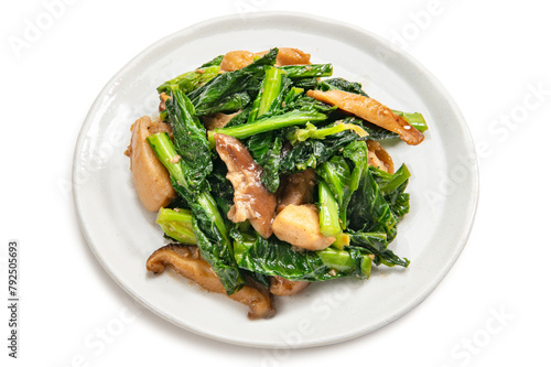 秋田県の野菜、ふくたちと鶏肉の炒め物