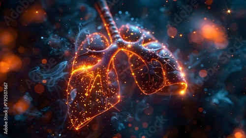 Advancements in Lung Cancer Treatment: A Display of Holographic Technology and Disease Management. Concept Medical Technology, Lung Cancer Treatment, Holographic Displays, Disease Management