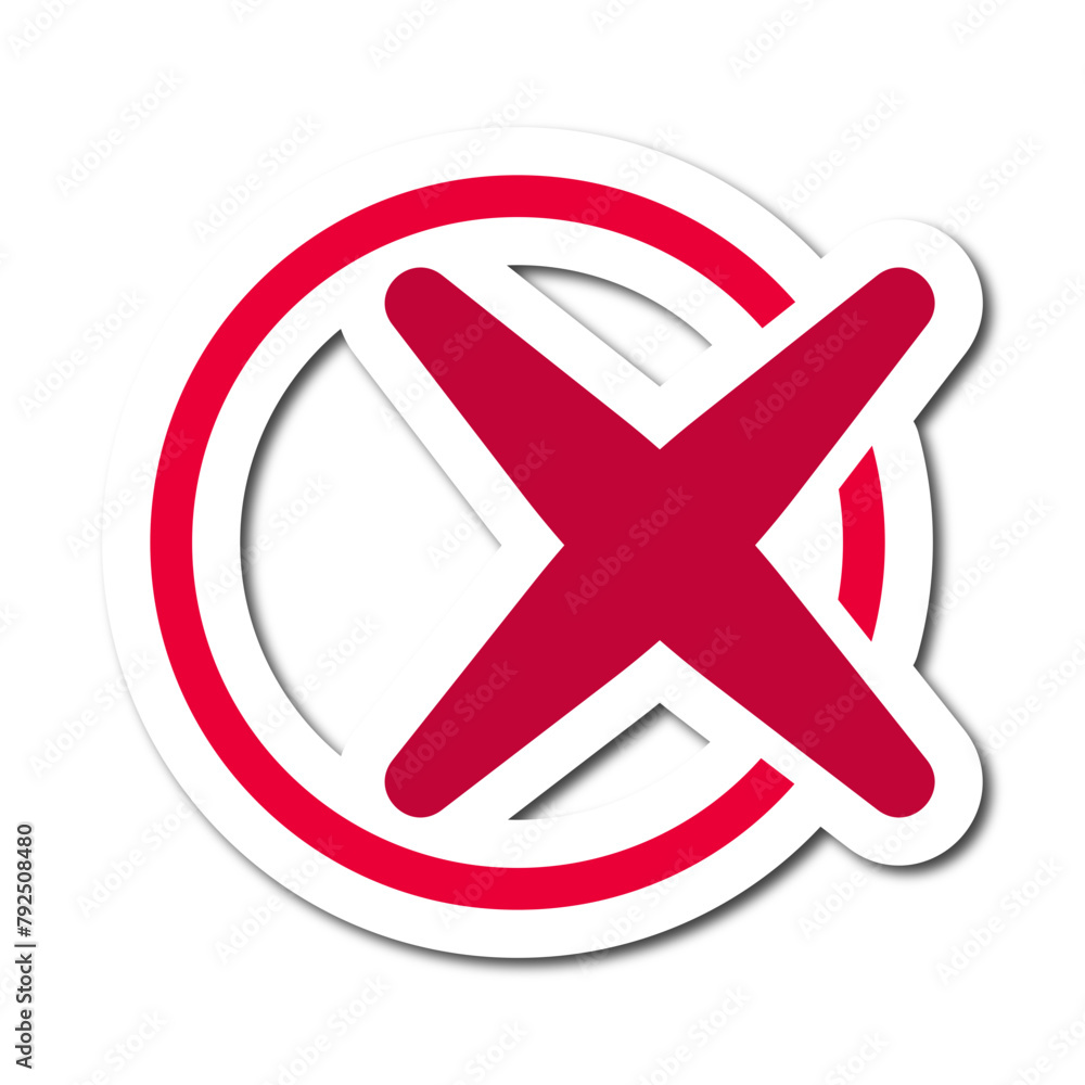 Obraz premium Wrong sign sticker set