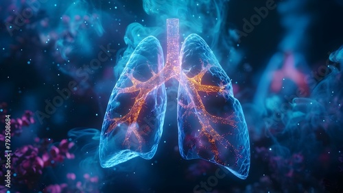 Visualizing Lung Cancer and Respiratory Diseases through D Holograms for Treatment. Concept Lung Cancer, Respiratory Diseases, 3D Holograms, Treatment, Visualization