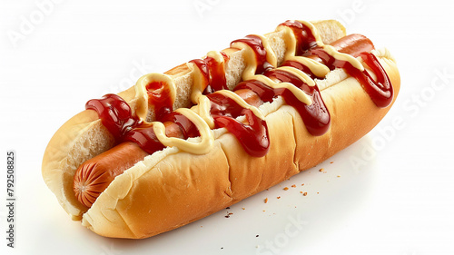 Hotdog With Ketchup And mayonnaise sauce