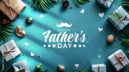 animation Fathers day video footage , animation text ink drop, banner animation fathers day