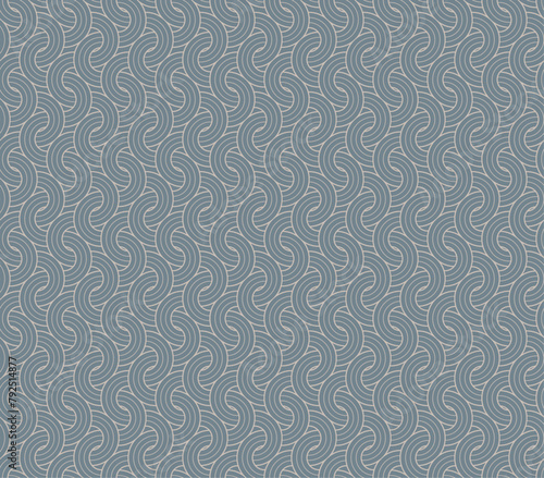 Vector cream colour geometric fabric waves seamless texture.  White background.