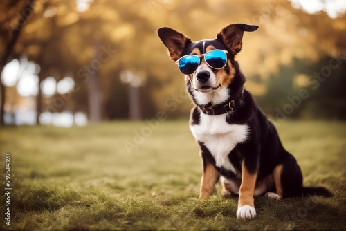 'dog peace fingers sunglasses posing cool victory finger casual serene look expression attractive eye spectacle bulldog smug elegant enjoy face glassware pet background humor isolated head funny' photo
