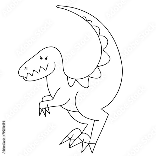 Velociraptors hand drawn vector illustration in line stroke design