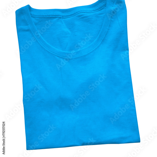 Make your design process faster and more beautiful with this Folded View Gorgeous Female T Shirt MockUp In Peacock Blue Color.