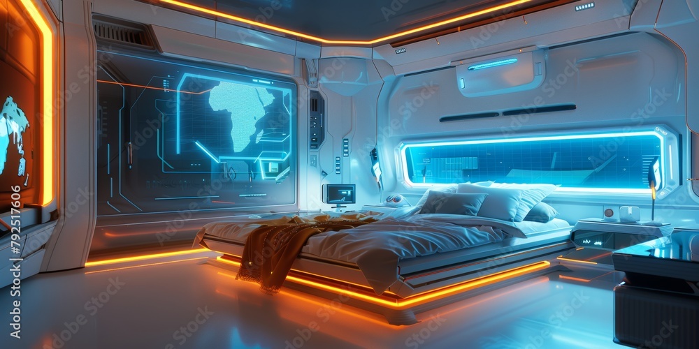 futuristic floating bed holographic modern bedroom interior design concept futuristic floating bed holographic modern bedroom interior design concept