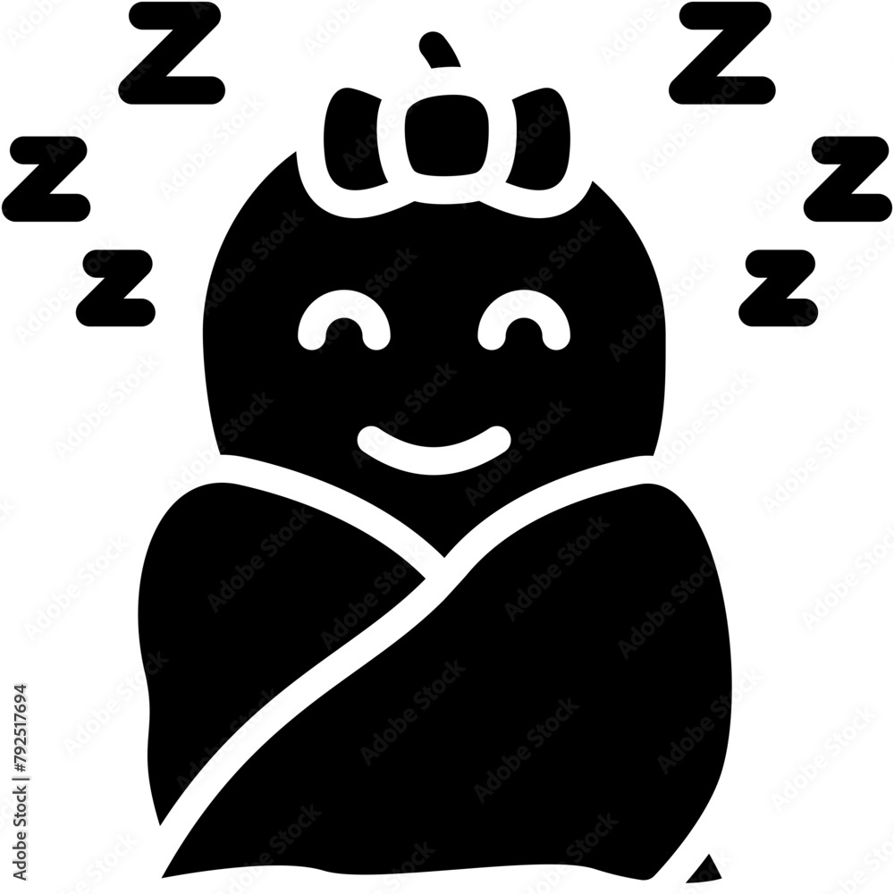 Baby Girl Sleeping Glyph Icon Baby Girl Sleeping Glyph Icon
