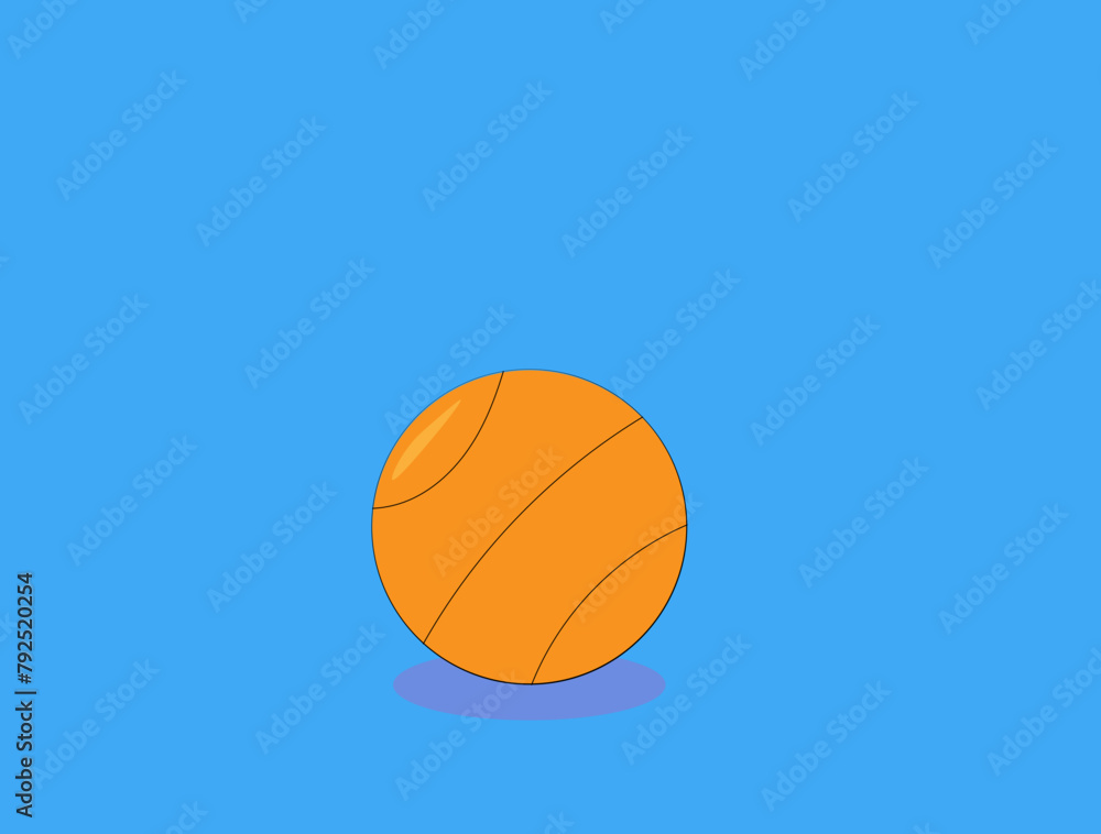 an orange basketball ball on a blue background