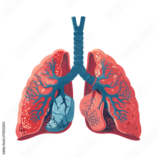cheerful cartoon lung with a friendly face, showcasing healthy pink lobes and a trachea