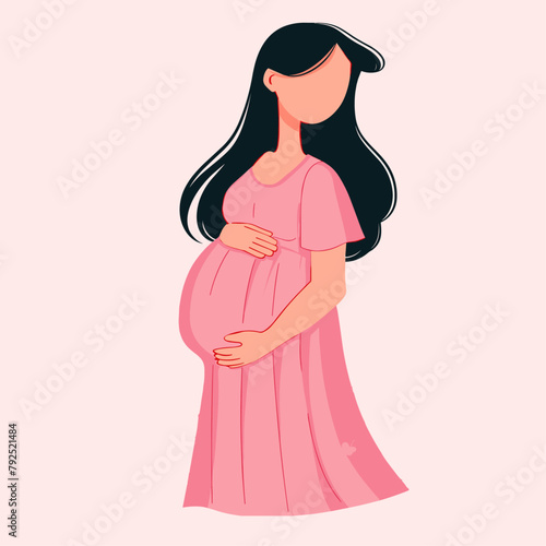 tranquil depiction of an expectant mother in a lush garden, embodying the essence of life and fertility