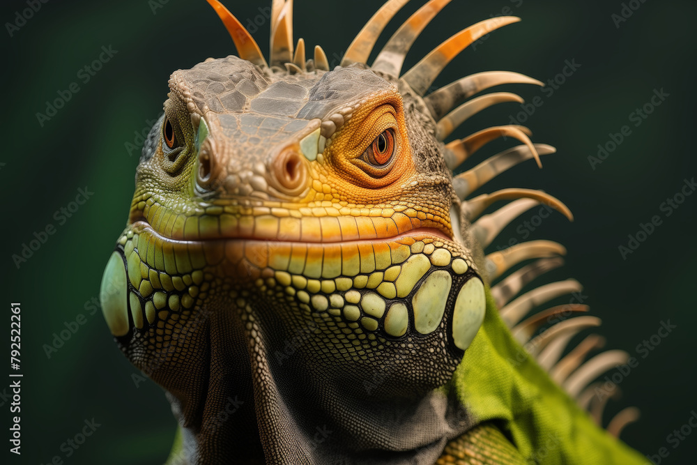 Fototapeta premium Iguana Majesty - Textured Detail and Wild Gaze