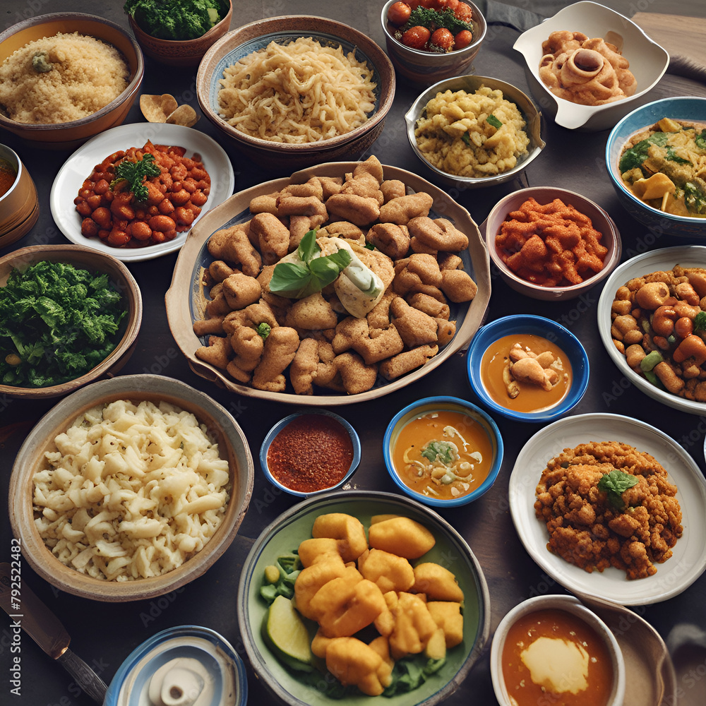 indian food in a restaurant indian food in a restaurant