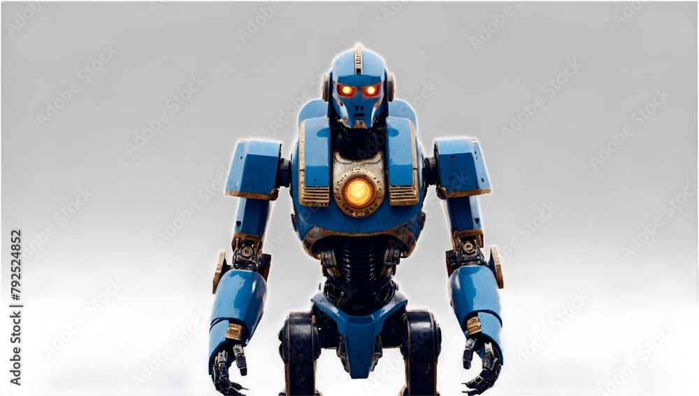 Naklejka premium blue standing robot