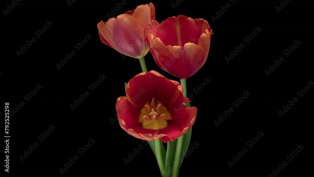 Beautiful bouquet of red tulips on black background, close-up. Holiday bouquet. Wedding backdrop, Valentines Day concept. Beautiful bouquet of red tulips on black background, close-up. Holiday bouquet. Wedding backdrop, Valentines Day concept.