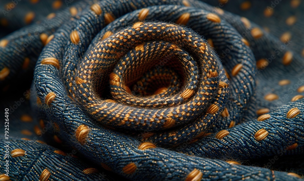 A detailed close-up view of a pair of blue jeans A detailed close-up view of a pair of blue jeans