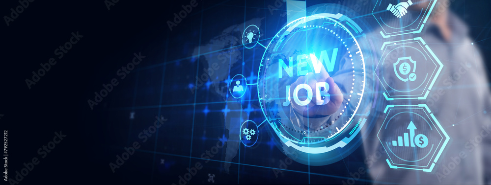 Business, Technology, Internet and network concept: New Job. Business, Technology, Internet and network concept: New Job.