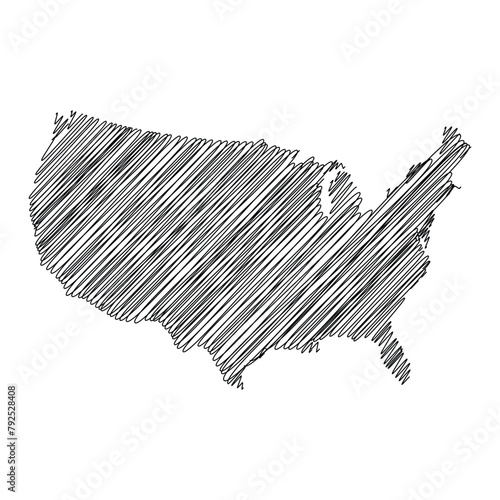 united states thread map line vector illustration