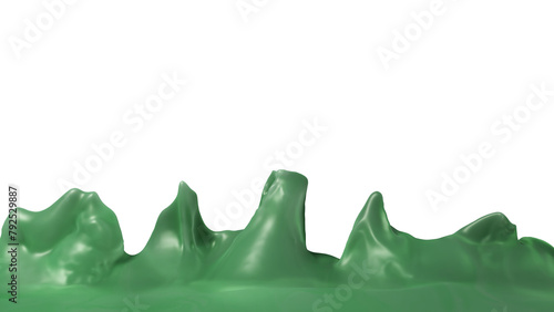 Wall of Wax with Jade colors pattern almost Melted on a white background