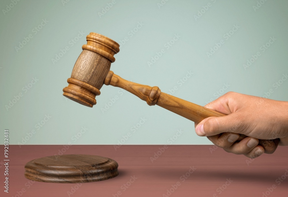 Judge wooden gavel, on an office desk Judge wooden gavel, on an office desk