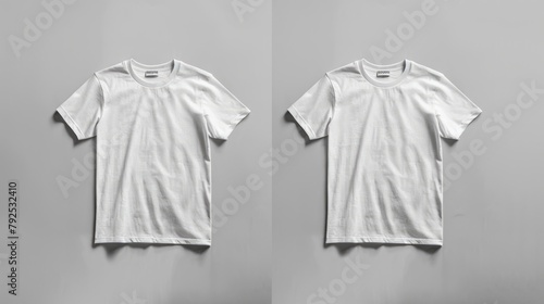 White T-Shirt Mockup on Plain Background for Fashion Display © Julia Jones