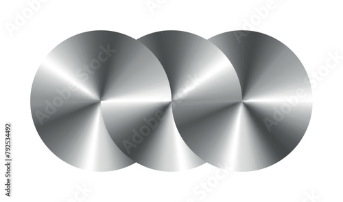 Merged metal circles. Infinity symblol of interlaced circles.