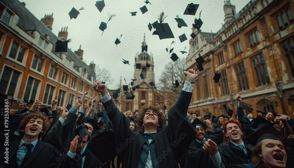 Fototapeta premium students at graduation ceremony,generative ai