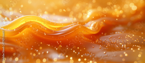 Melted smooth liquid caramel texture abstract background. Sweet food. 