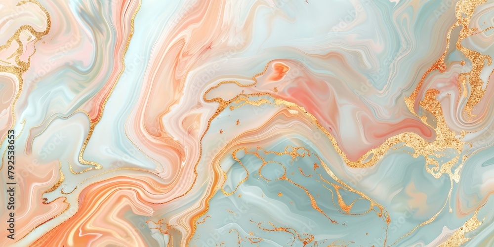 opal and gold abstract background texture. light delicate marble with natural luxurious swirls of marble and gold paint