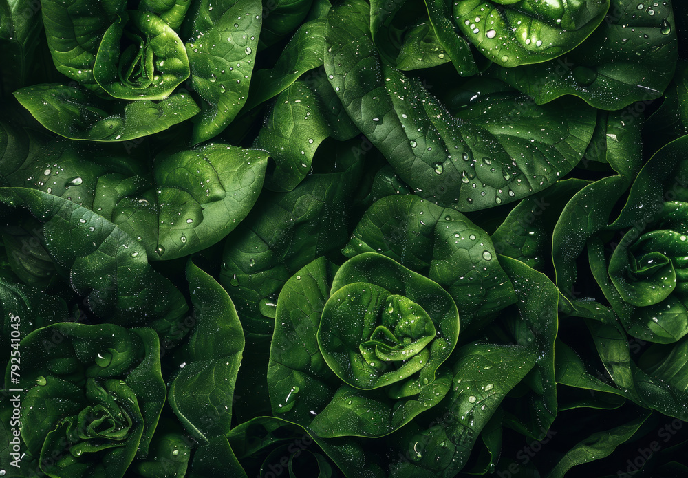 Obraz premium Lettuce with visible Water Drops