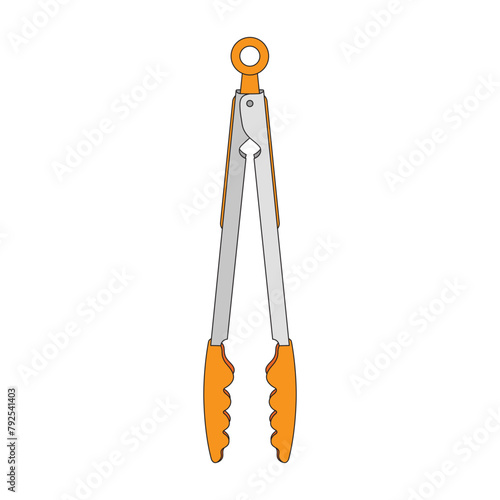 cartoon Vector illustration food tong icon Isolated on White