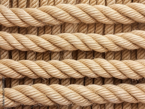 Parallel ropes with a focus on texture, strength, and pattern.