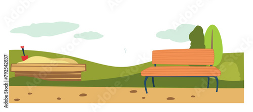 Quiet Public Park Bench Scene