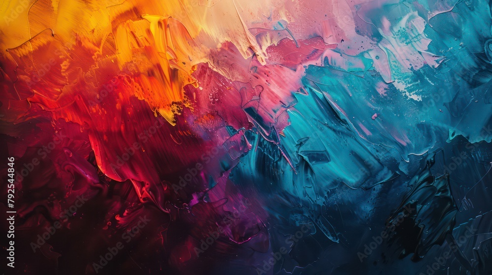Fototapeta premium Vibrant Abstract Acrylic Painting