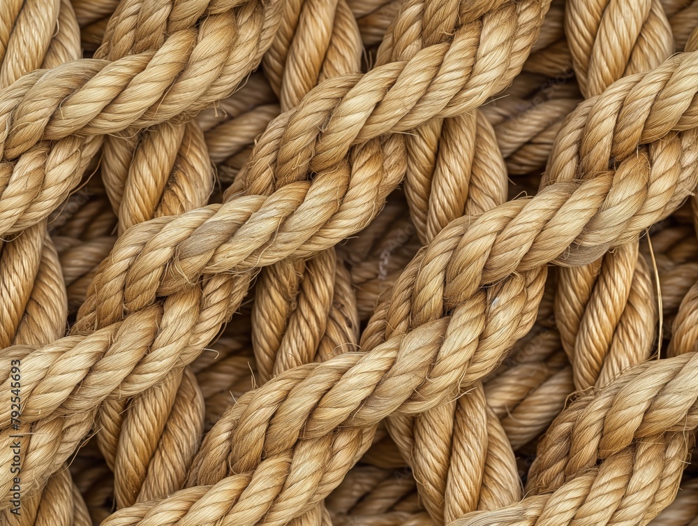 Intricate pattern of interwoven ropes symbolizing strength and connectivity.